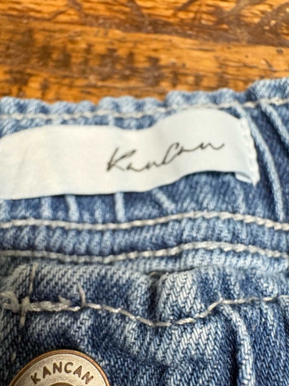 KanCan Blue Ruffle Hem Denim Shorts - Picture 10 of 11